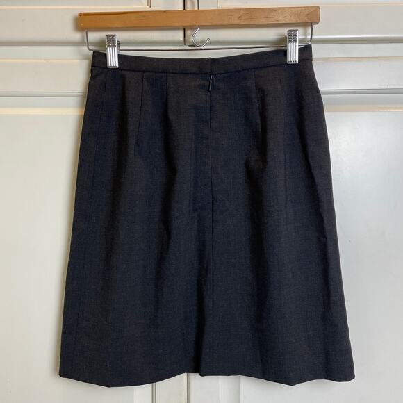 Garnet Hill Charcoal Gray Wool Pencil Skirt w Silk Lining Sz 6 EUC Lightweight - Picture 2 of 8